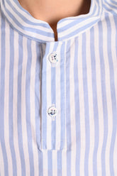 Camicia in lino con collo alla coreana